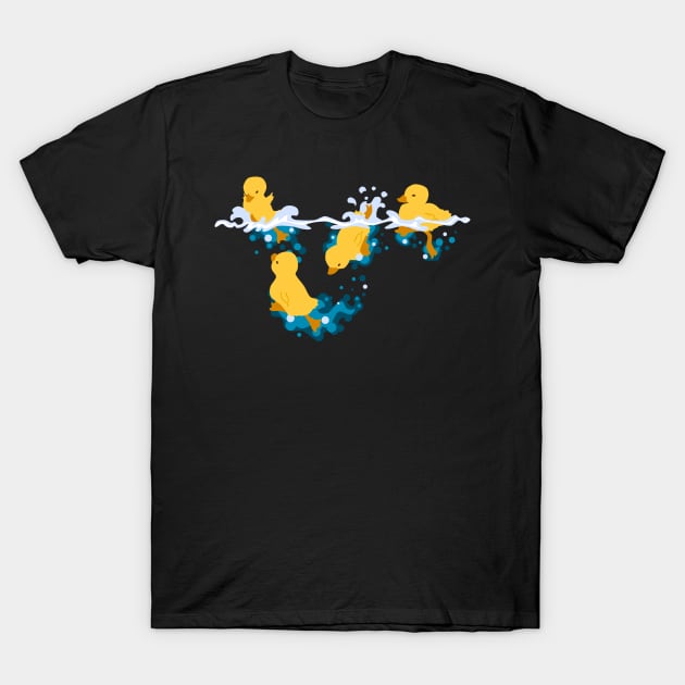 Happy Splashing Ducklings T-Shirt by LyddieDoodles